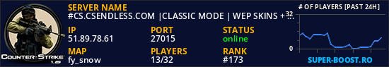 #CS.CSENDLESS.COM |CLASSIC MODE | WEP SKINS + VIP FREE|
