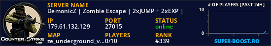 DemonicZ | Zombie Escape | 2xJUMP + 2xEXP |