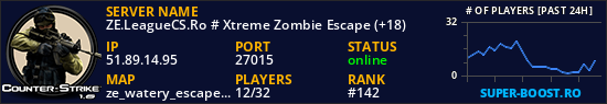 ZE.LeagueCS.Ro # Xtreme Zombie Escape (+18)