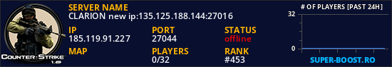 CLARION new ip:135.125.188.144:27016