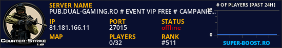 PUB.DUAL-GAMING.RO # EVENT VIP FREE # CAMPANIE ADMIN FREE