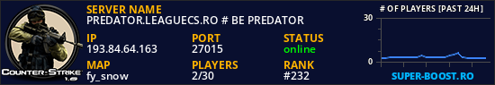 PREDATOR.LEAGUECS.RO # BE PREDATOR