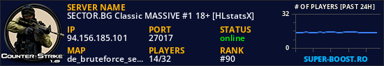 SECTOR.BG Classic MASSIVE #1 18+ [HLstatsX]